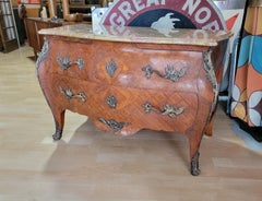 Louis XV Bombe Commode or Chest with Marble Top