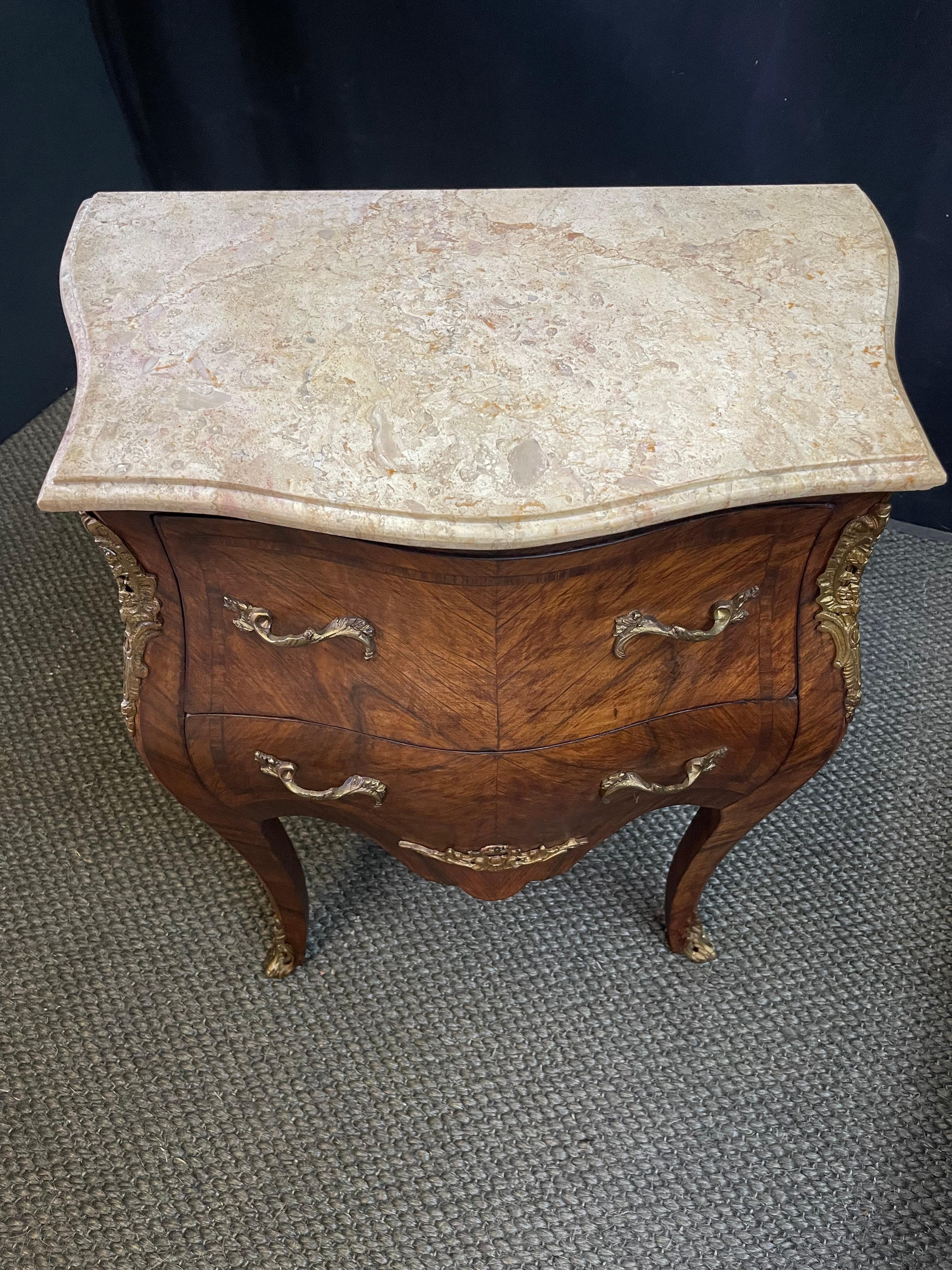French Louis XV Bombe Petite Commode