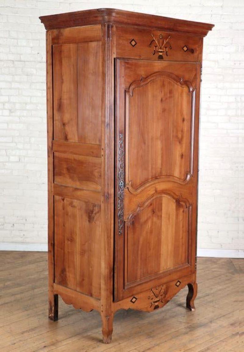 French Provincial Louis XV Bonnetiere Armoire, 18th Century, French