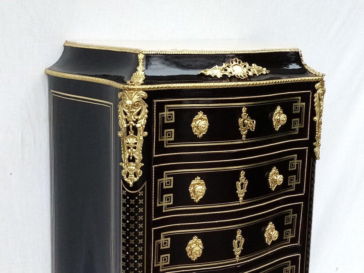 French Louis XV Boulle Marquetry Secretary Desk France, 19th Century