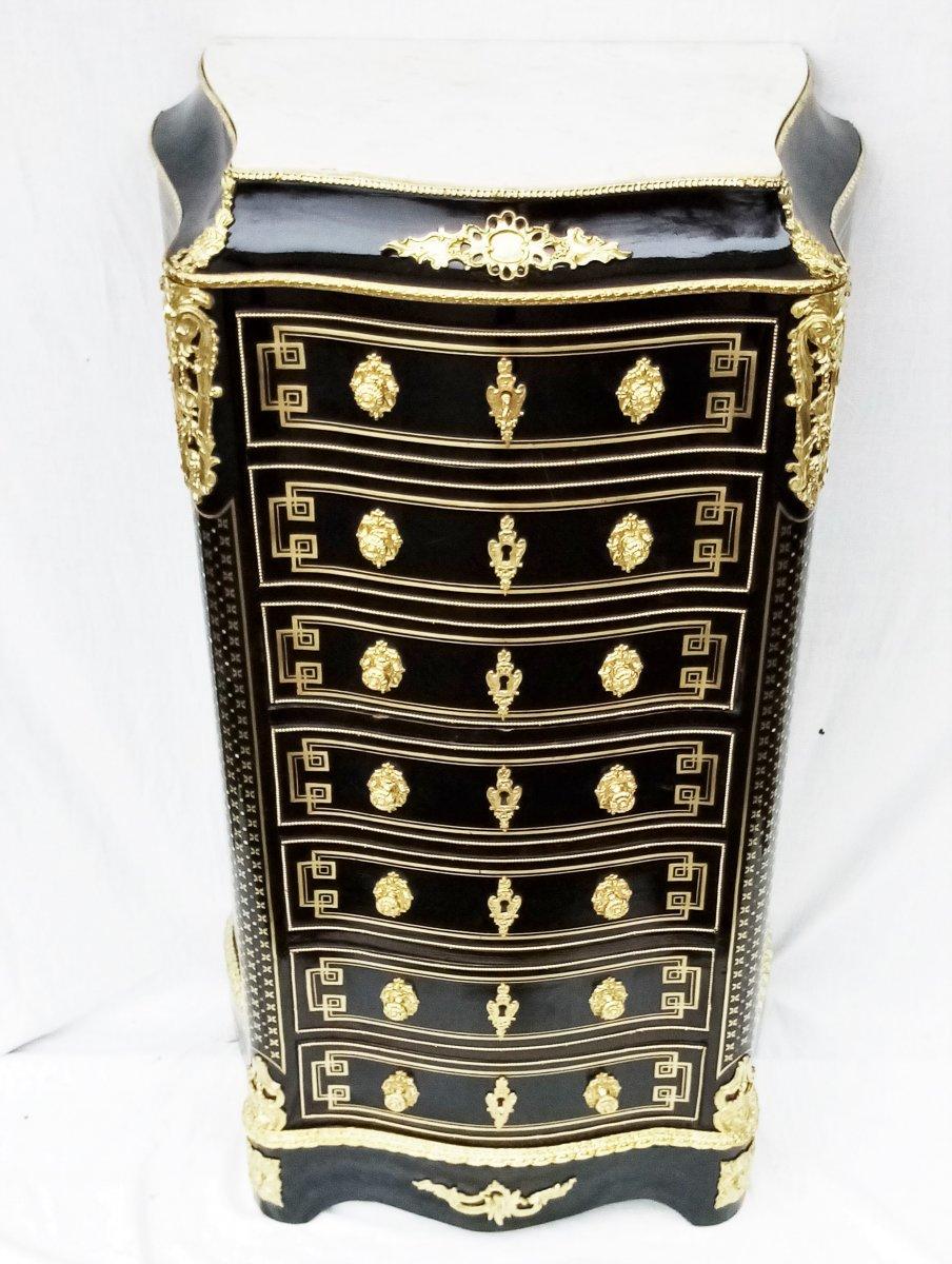 Felt Louis XV Boulle Marquetry Secretary Desk France, 19th Century