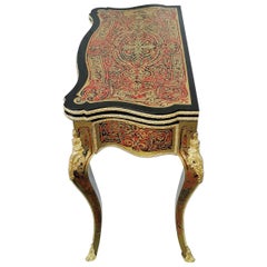 Antique Louis XV Boulle Marquetry Style Game Table Console Table, France, 19th Century