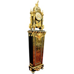 Louis XV Boulle Pedestal Clock, Movement Signed Duval, Paris