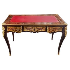 Vintage Louis XV Boulle Style Bureau de Plat