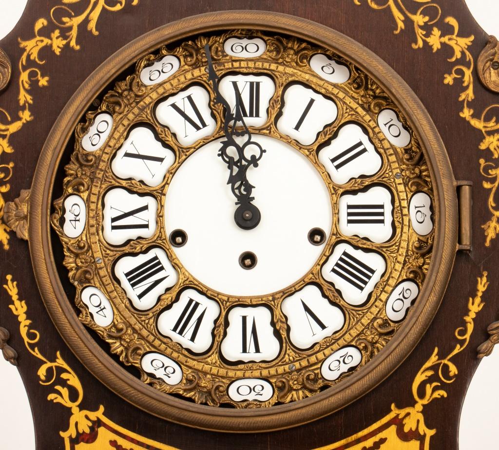 Porcelain Louis XV Boulle Style Ormolu Long Case Clock
