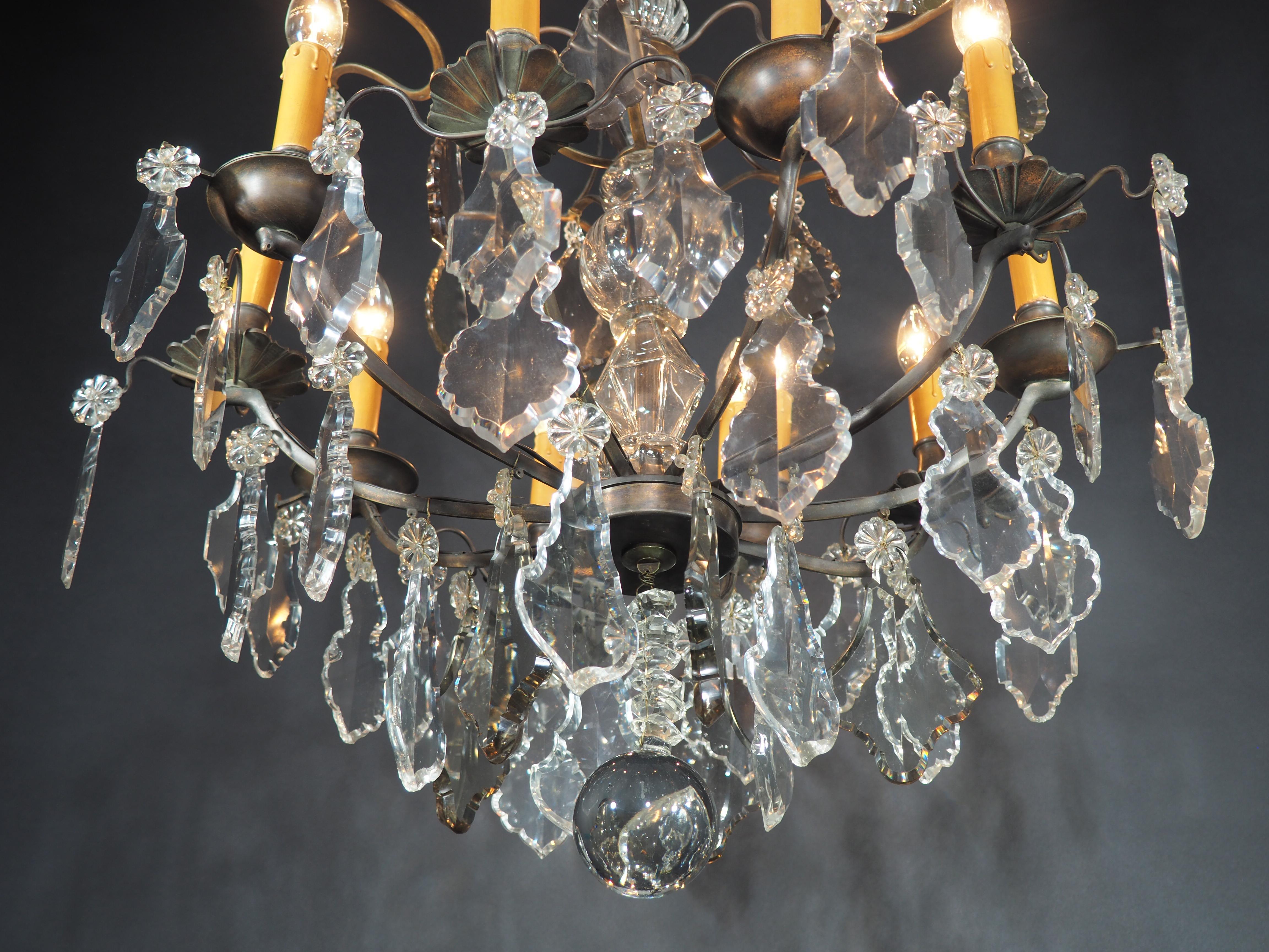 Louis XV Dark Bronze Baccarat Chandelier, France, 19th Century For Sale 9