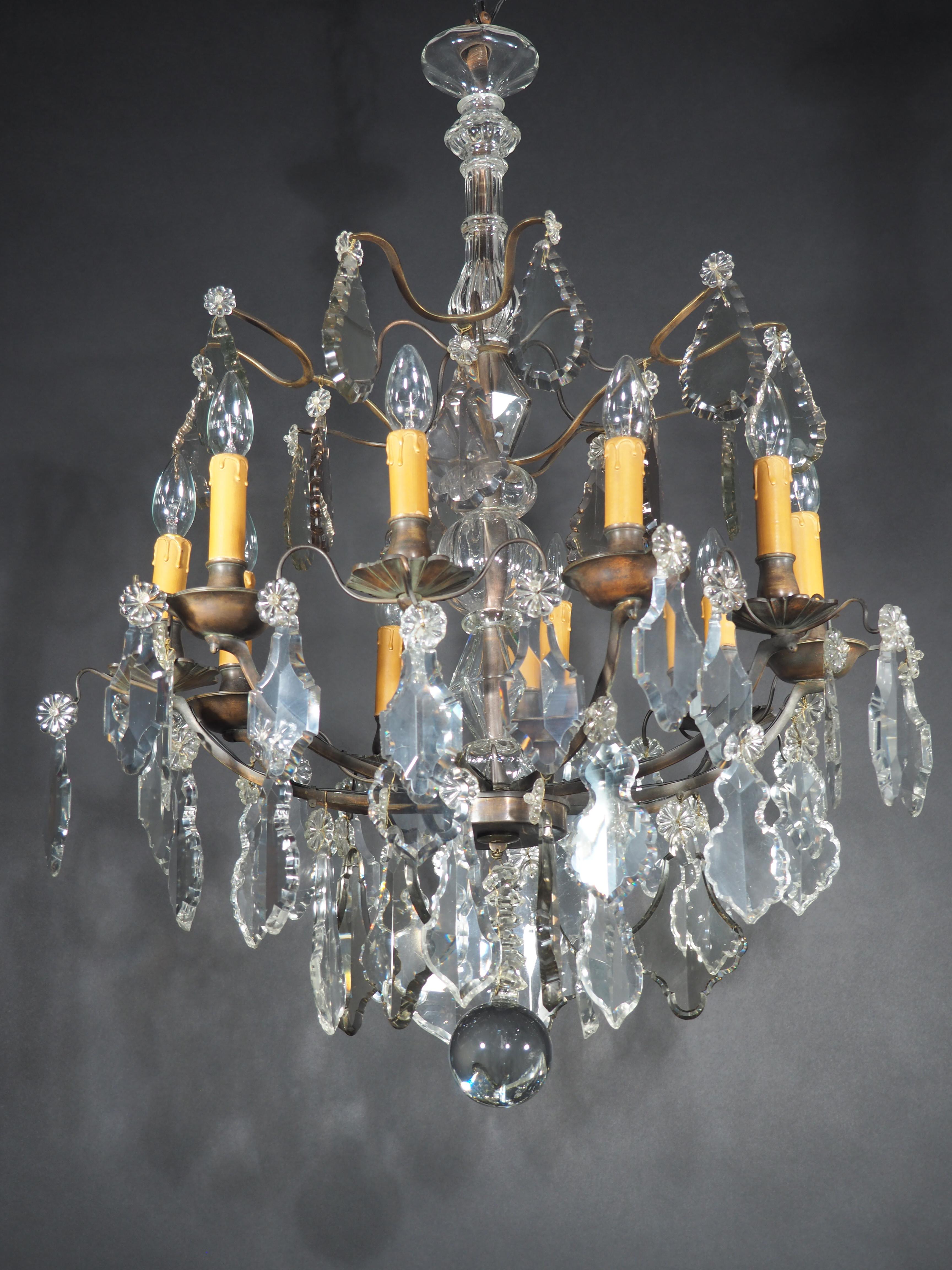 Louis XV Dark Bronze Baccarat Chandelier, France, 19th Century For Sale 1