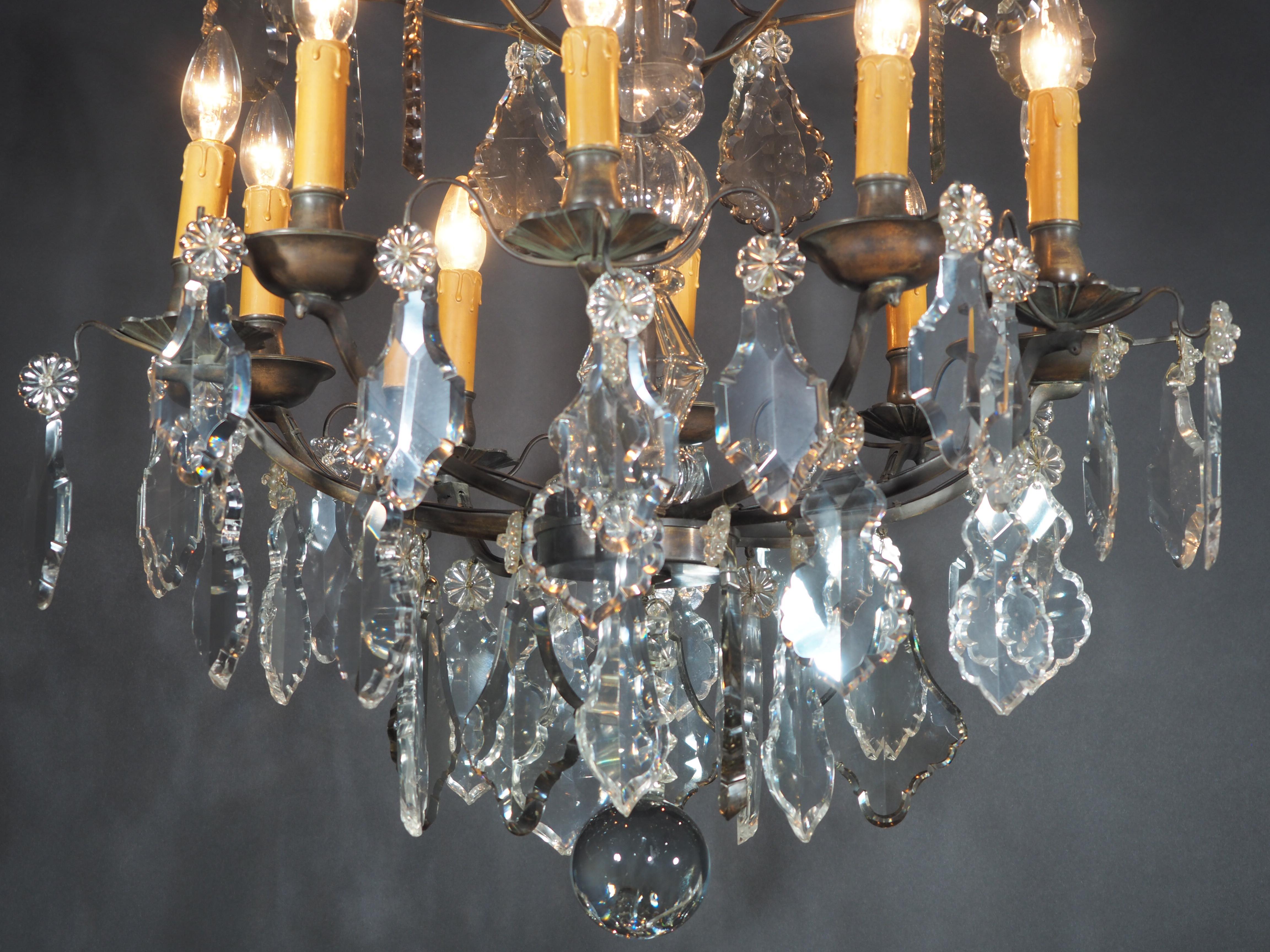 Louis XV Dark Bronze Baccarat Chandelier, France, 19th Century For Sale 2