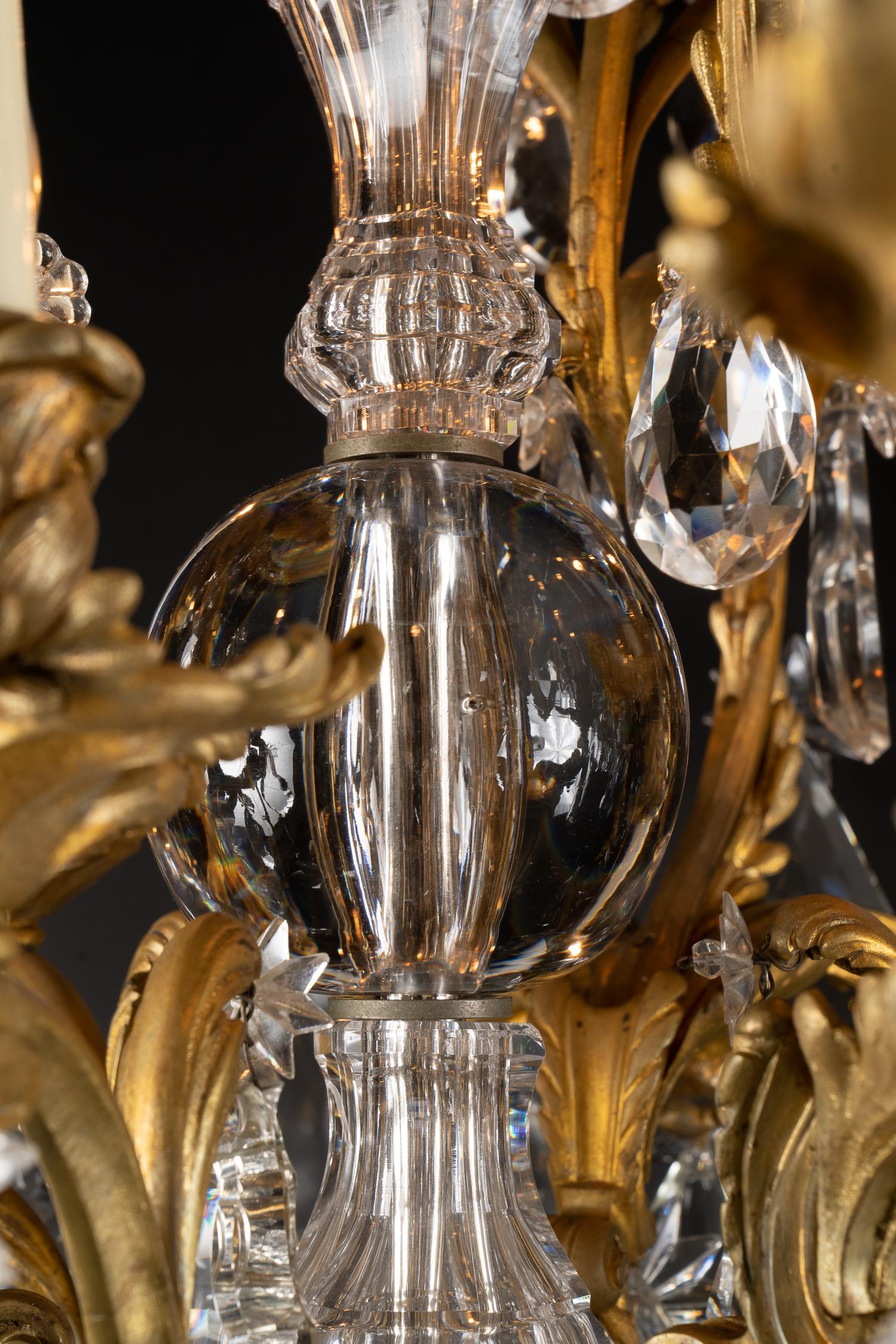 Louis XV Bronze d’Ore & Crystal Chandelier, French, 19th Century In Excellent Condition For Sale In New Orleans, LA