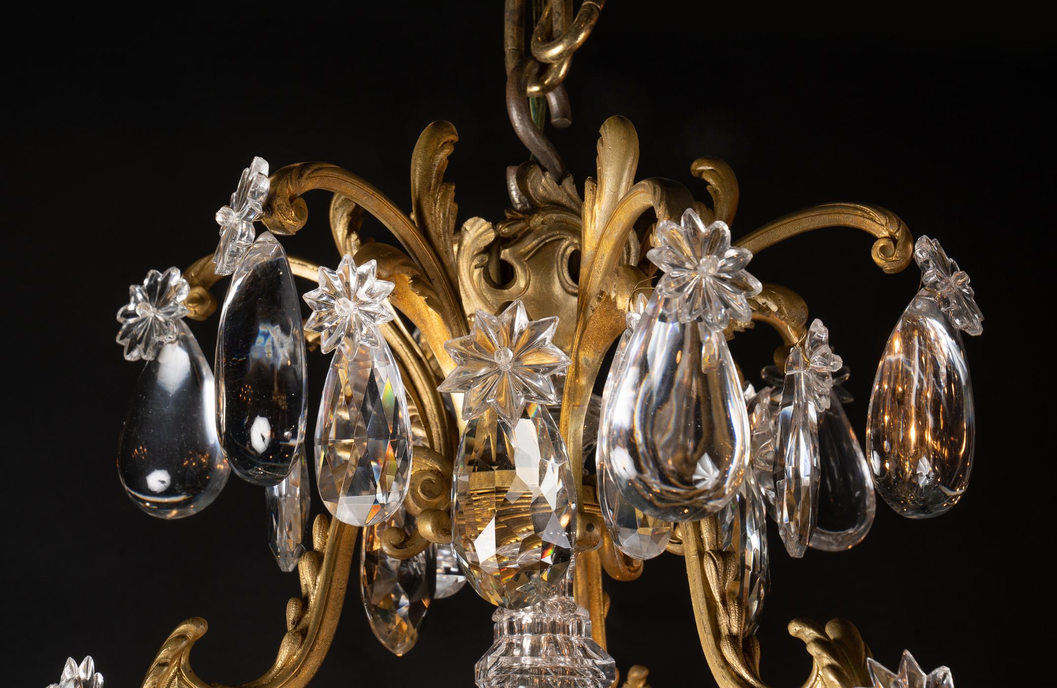 Louis XV Bronze d’Ore & Crystal Chandelier, French, 19th Century For Sale 2