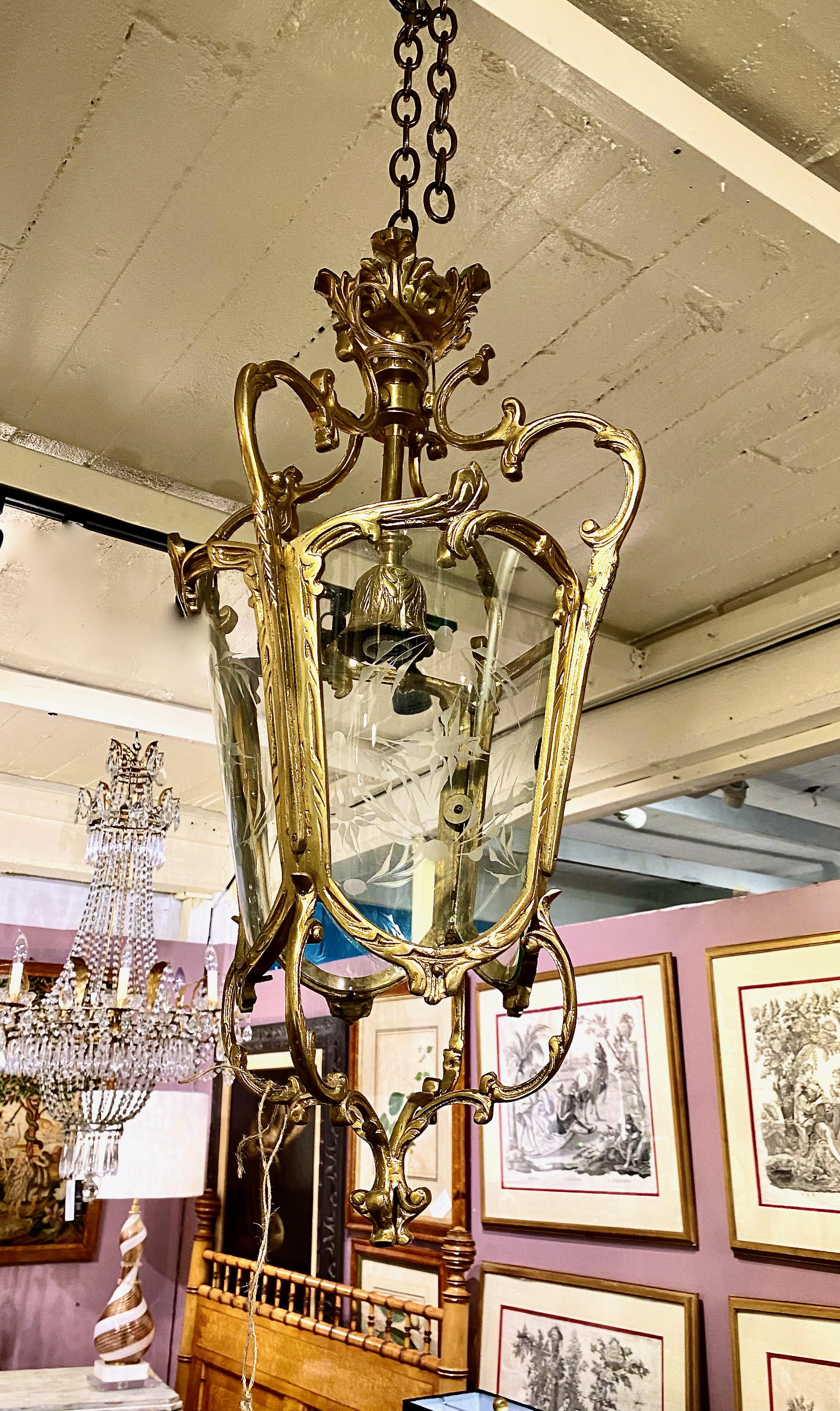 French Louis XV Bronze Hall Lanterns For Sale