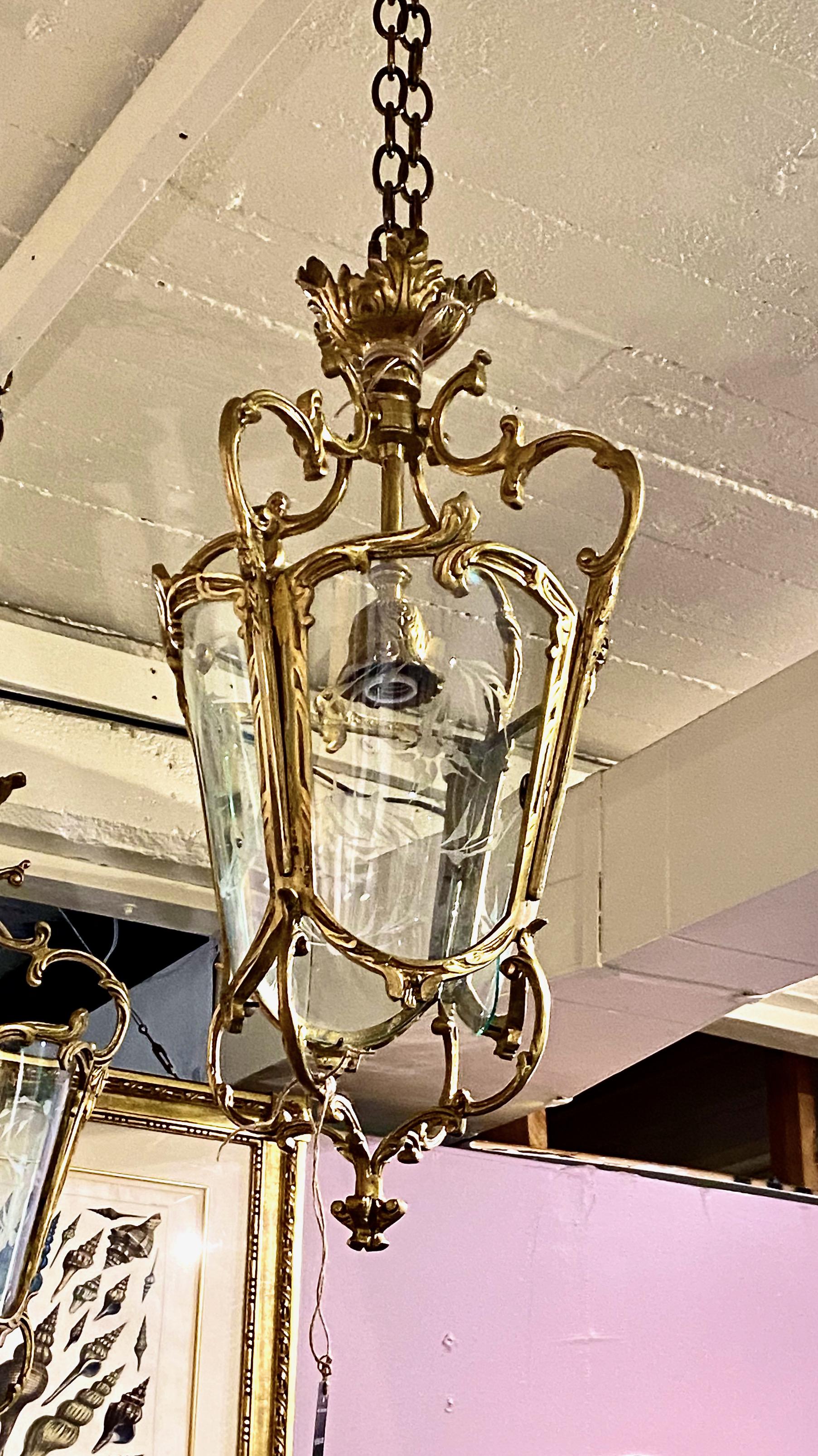 20th Century Louis XV Bronze Hall Lanterns For Sale