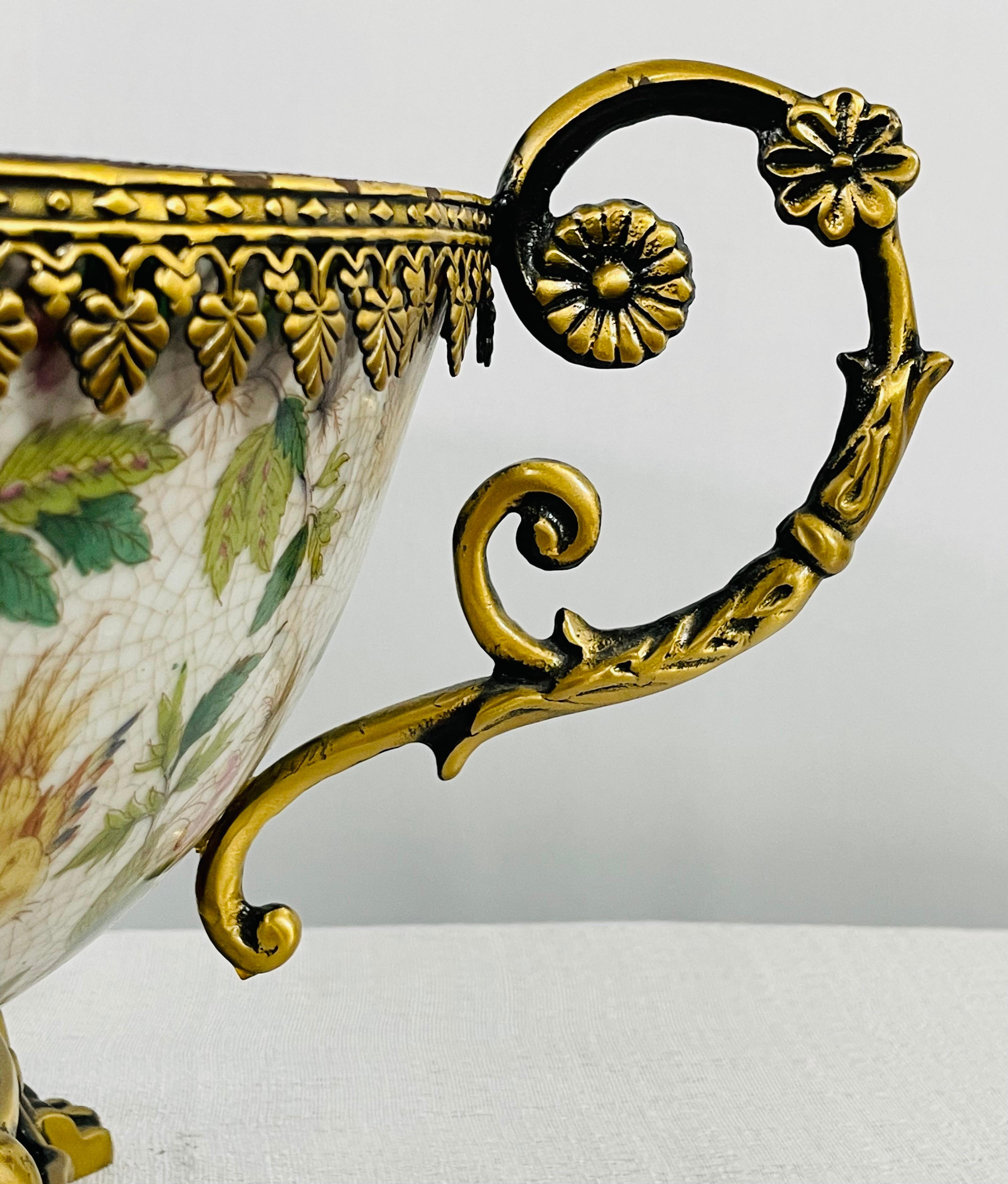 20th Century Louis XV Bronze Mounted Chinese Export Centerpiece Bowl or Vase For Sale