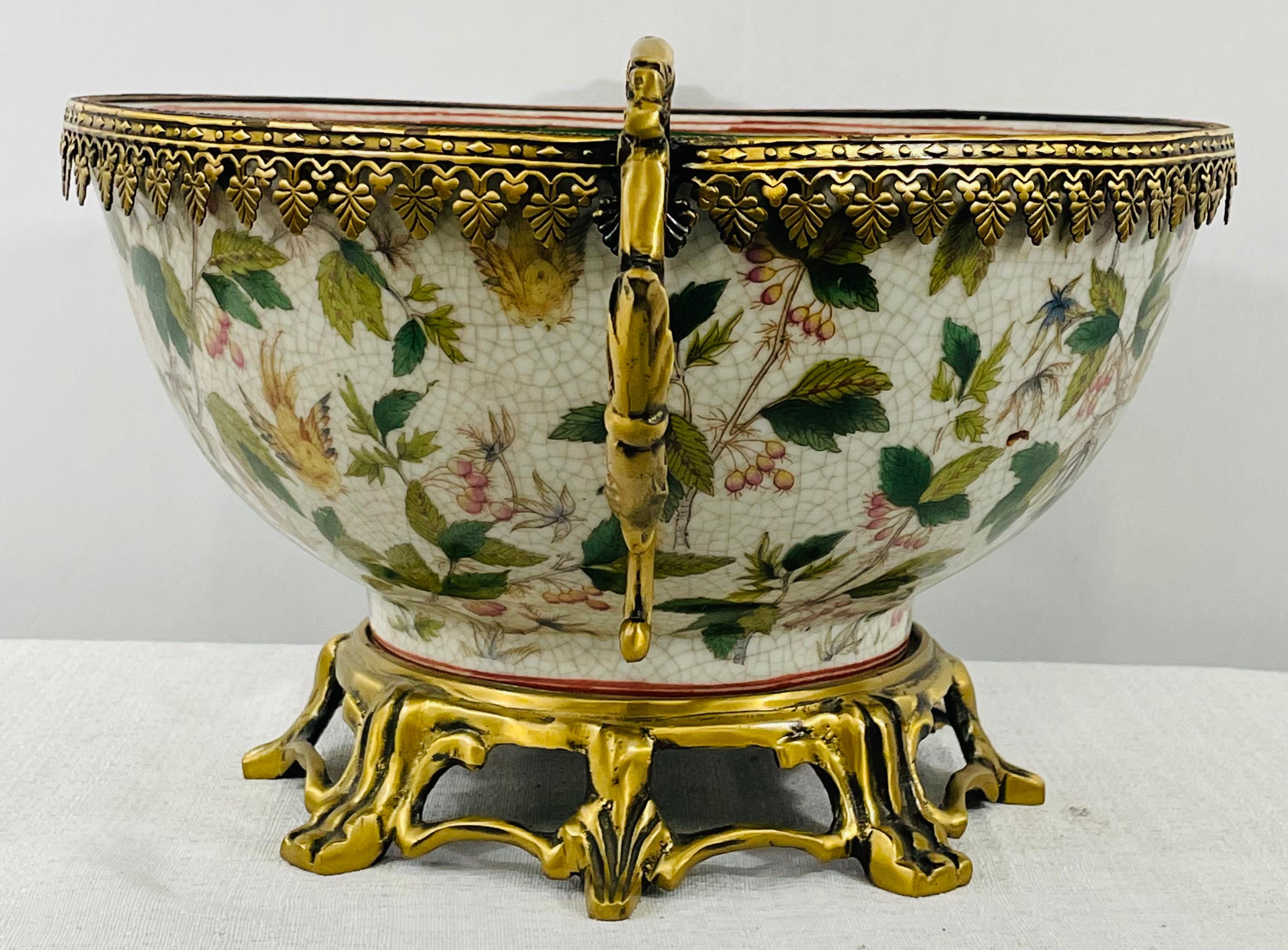 Louis XV Bronze Mounted Chinese Export Centerpiece Bowl or Vase For Sale 1