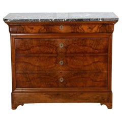 Commode Louis XV en ronce de noyer
