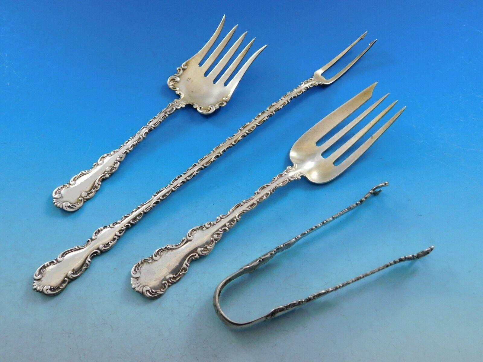 Louis XV by Whiting Sterling Silver Flatware Set for 12 Service 184 Pieces For Sale 2
