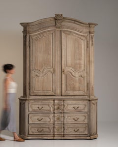 Louis XV Cabinet in Whitewashed Oak, Eighteenth Century French Design