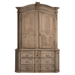 Louis XV Cabinet in Whitewashed Oak, Eighteenth Century French Design