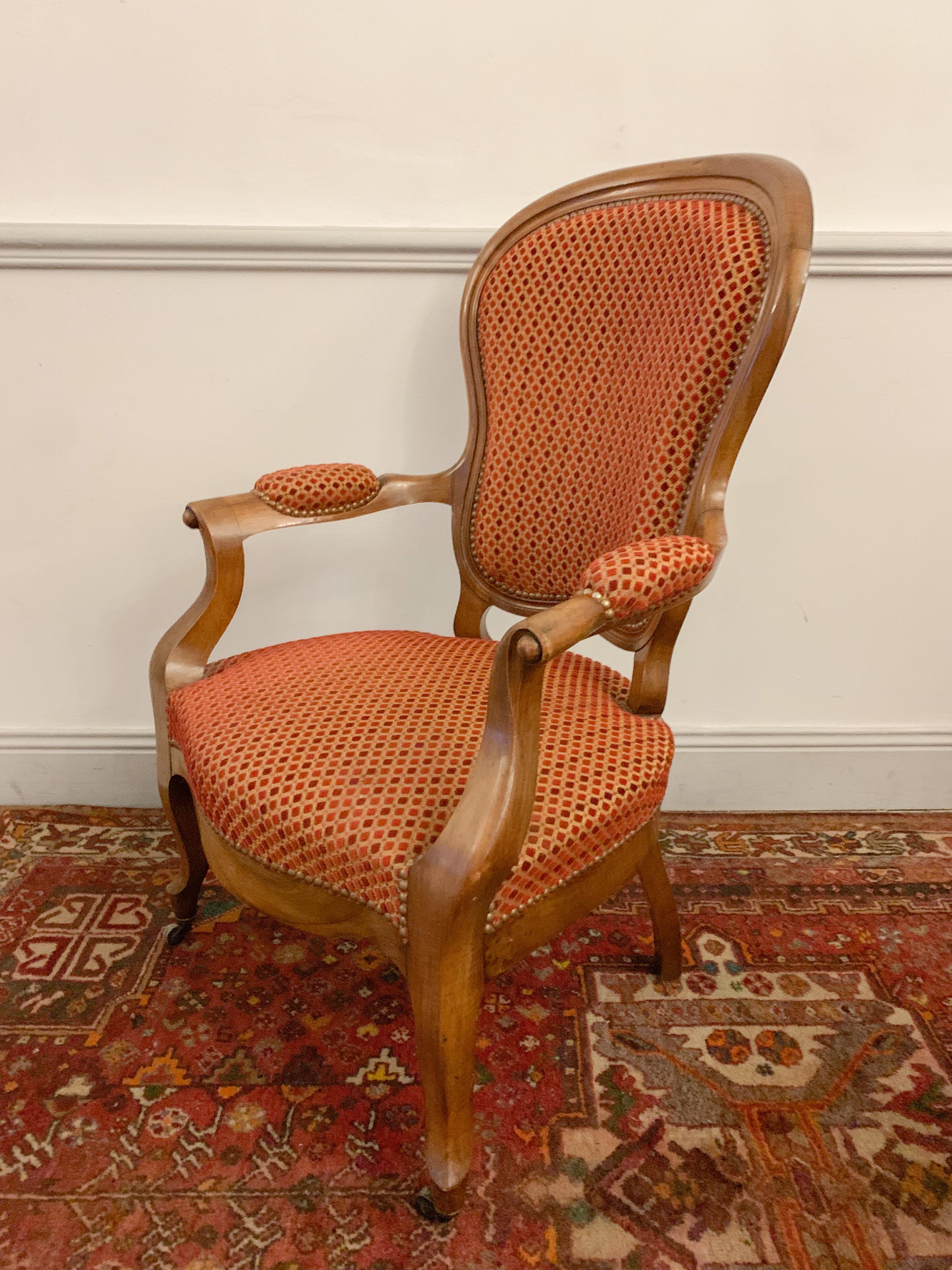 Louis XV Cabriolet Armchair Mid 19th Century For Sale 7
