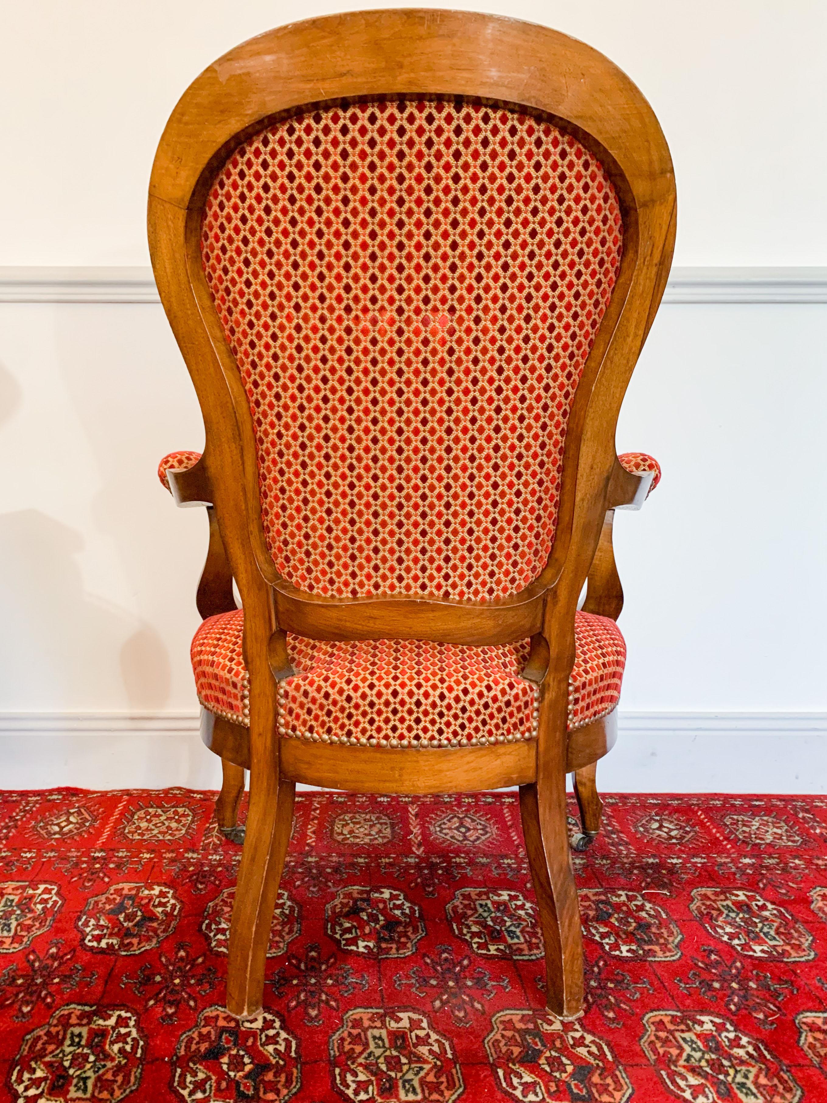 Louis XV Cabriolet Armchair Mid 19th Century For Sale 1