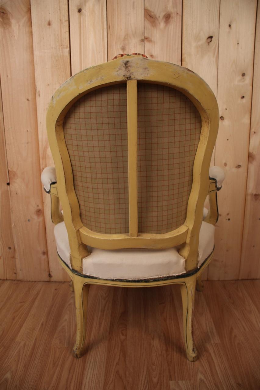 Cabriolet-Sessel im Stil Louis XV., gestempelt N.blanchard (Französisch) im Angebot