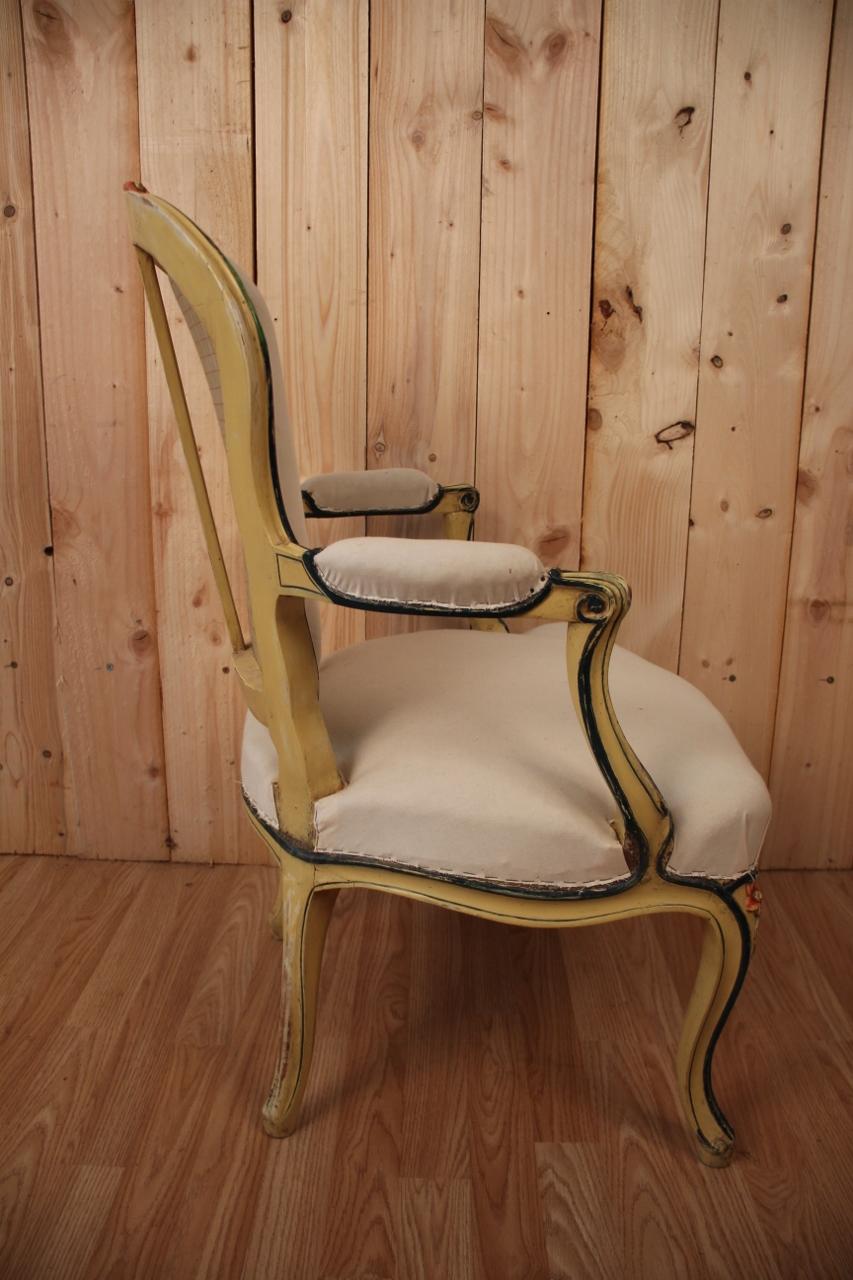 Cabriolet-Sessel im Stil Louis XV., gestempelt N.blanchard im Zustand „Gut“ im Angebot in charmes, FR