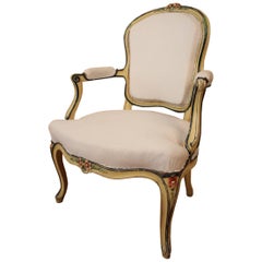 Antique Louis XV Cabriolet Armchair Stamped N.blanchard