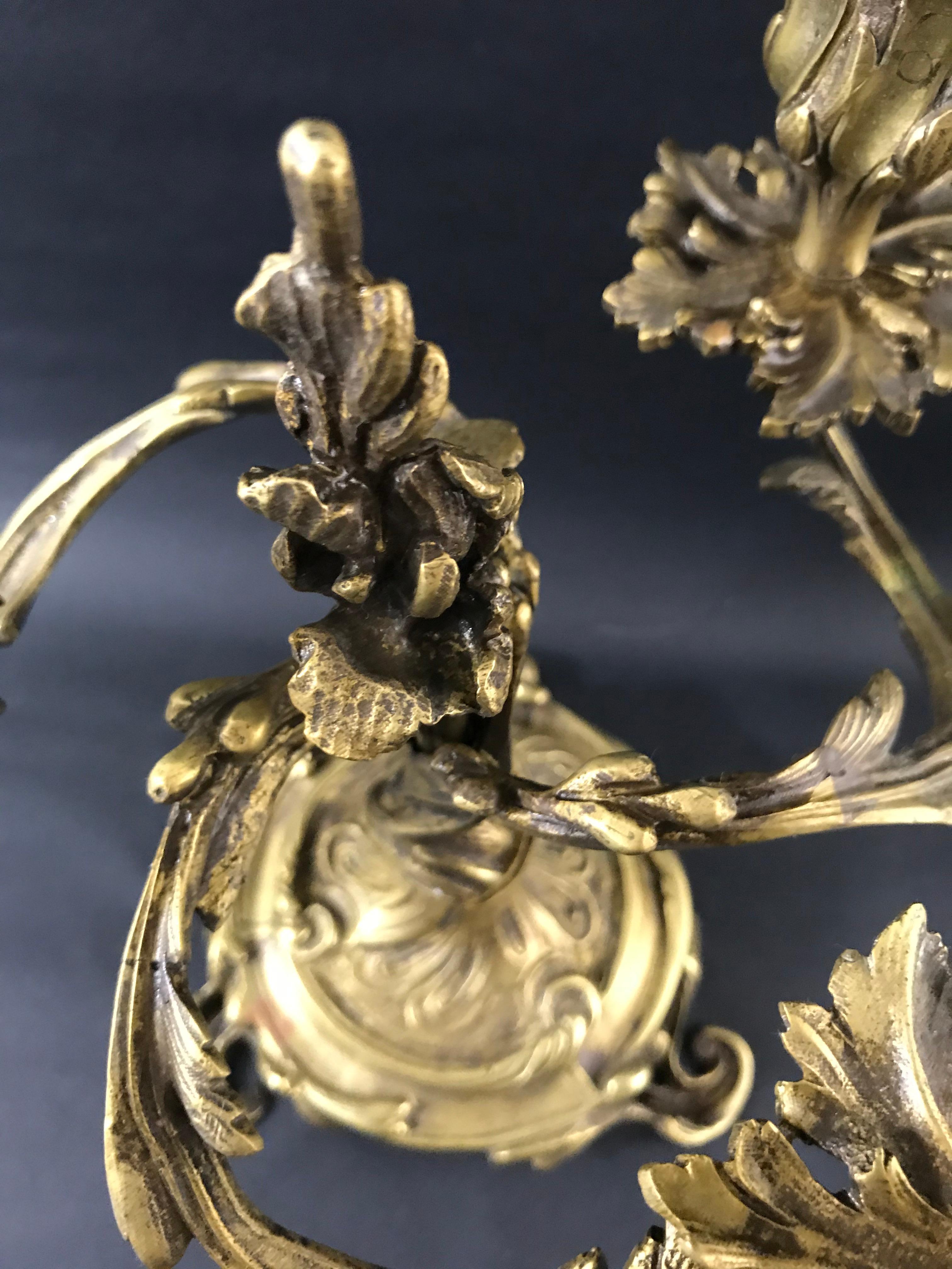 Louis XV Candelabra in Gilded Bronze 5