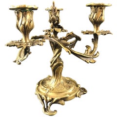 Louis XV Candelabra in Gilded Bronze