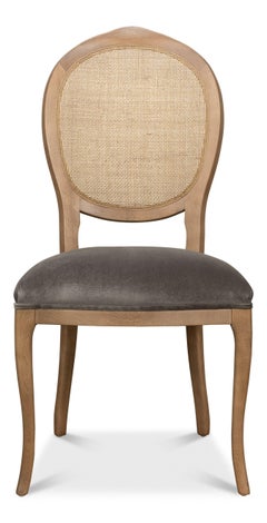 Louis XV Cane Back Dining Chairs in Driftwood, Sets of 2