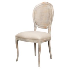 Louis XV Cane Back Dining Chairs in Gray Oak, Sets of 2