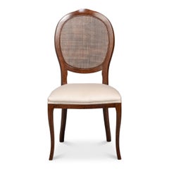 Louis XV Cane Back Dining Chairs in Walnut, Sets of 2