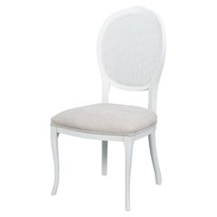 Louis XV Cane Back Dining Chairs in White, Sets of 2