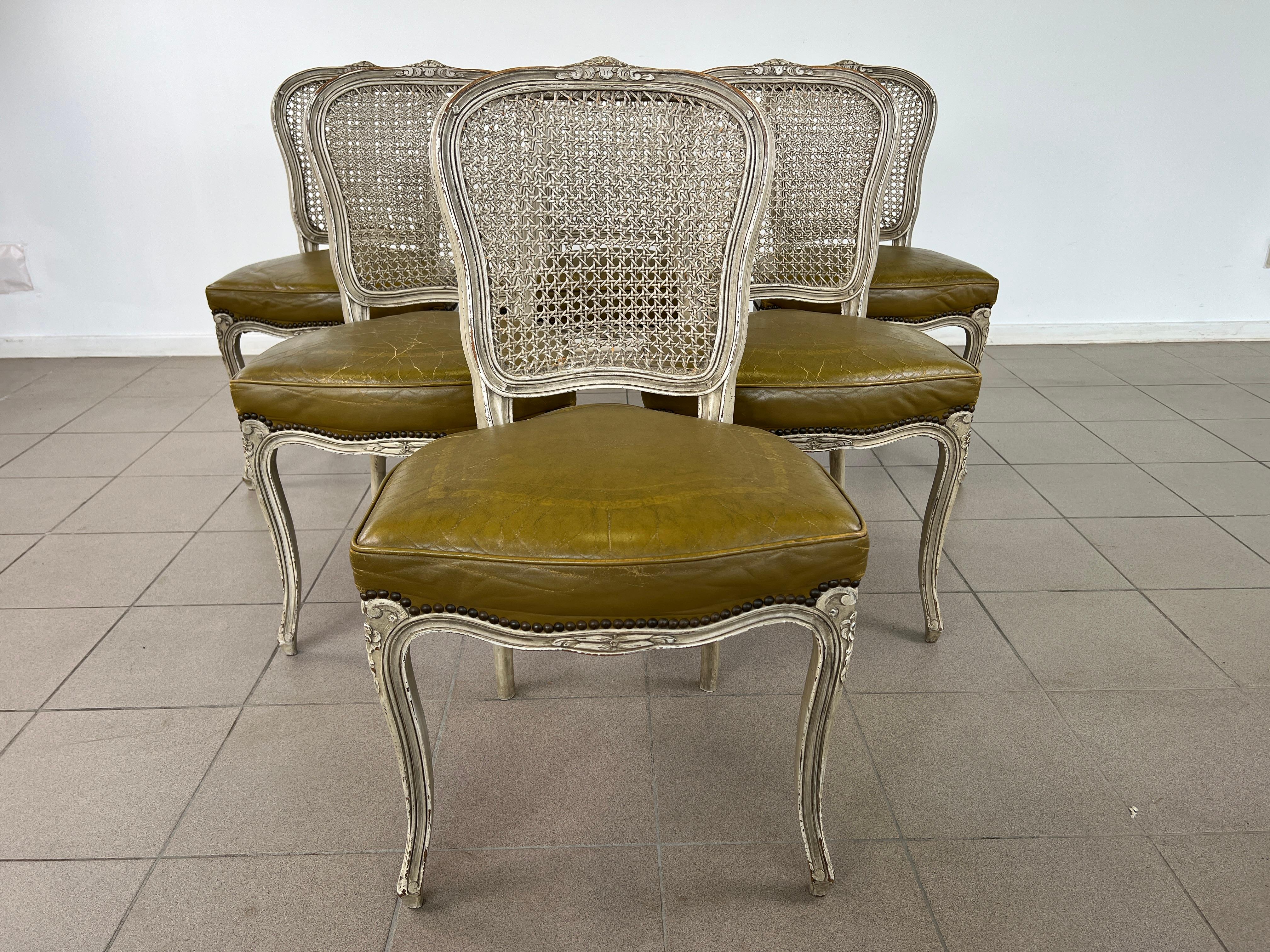 Louis XV Cane Back Dining Chairs – Set of 6 (Französisch) im Angebot