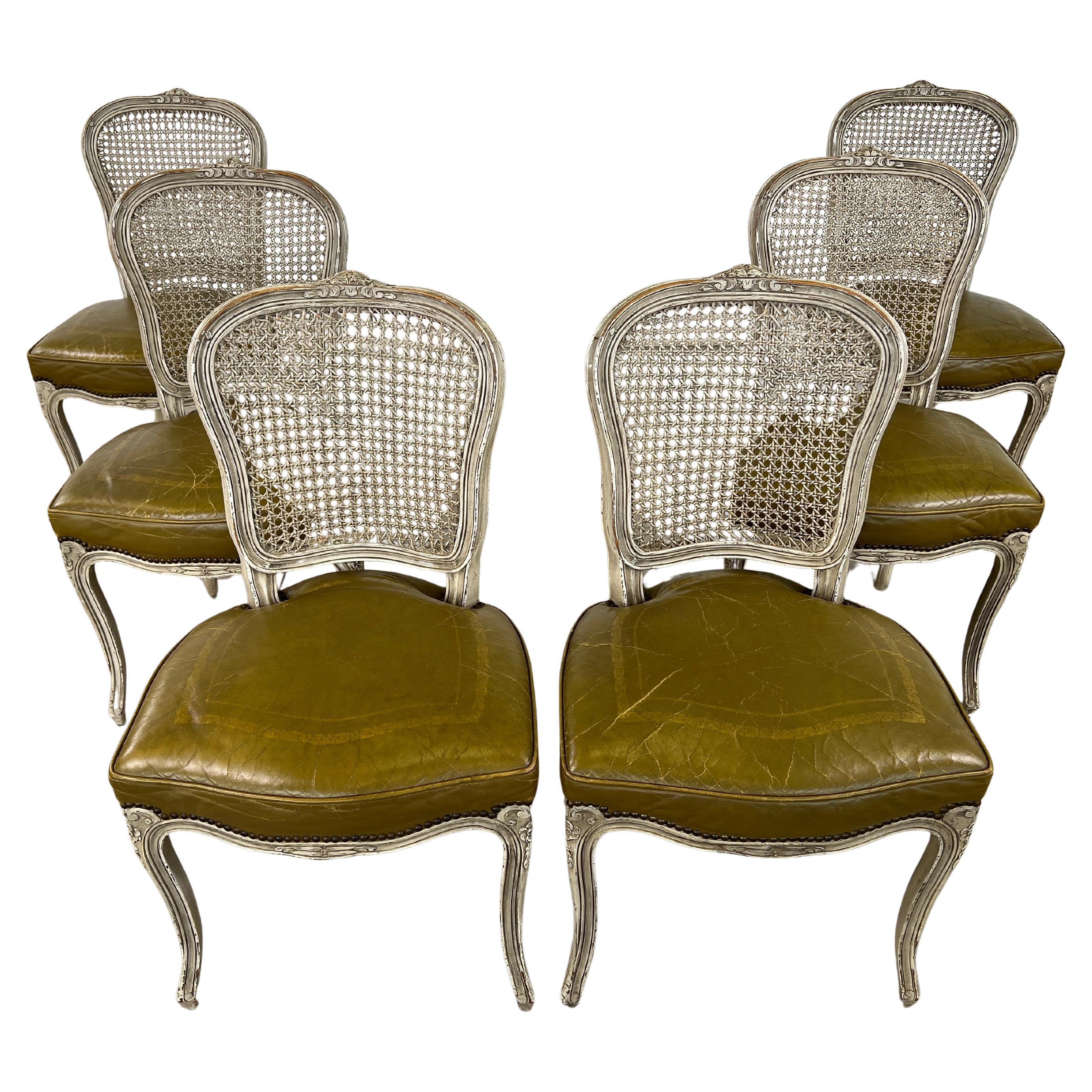 Louis XV Cane Back Dining Chairs – Set of 6 im Angebot