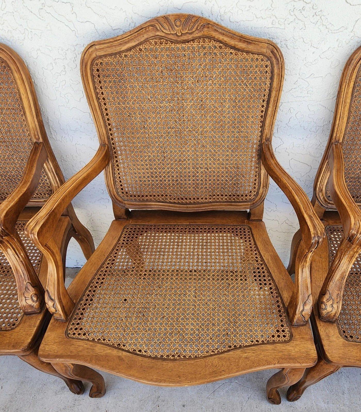 Louis XV Caned Armchairs by Century Chair Co For Sale 5