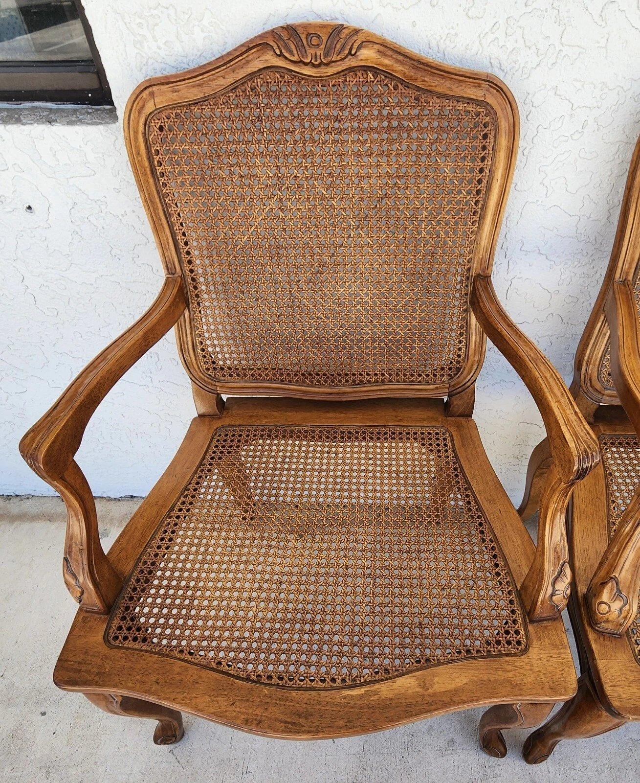 Louis XV Caned Armchairs by Century Chair Co For Sale 6