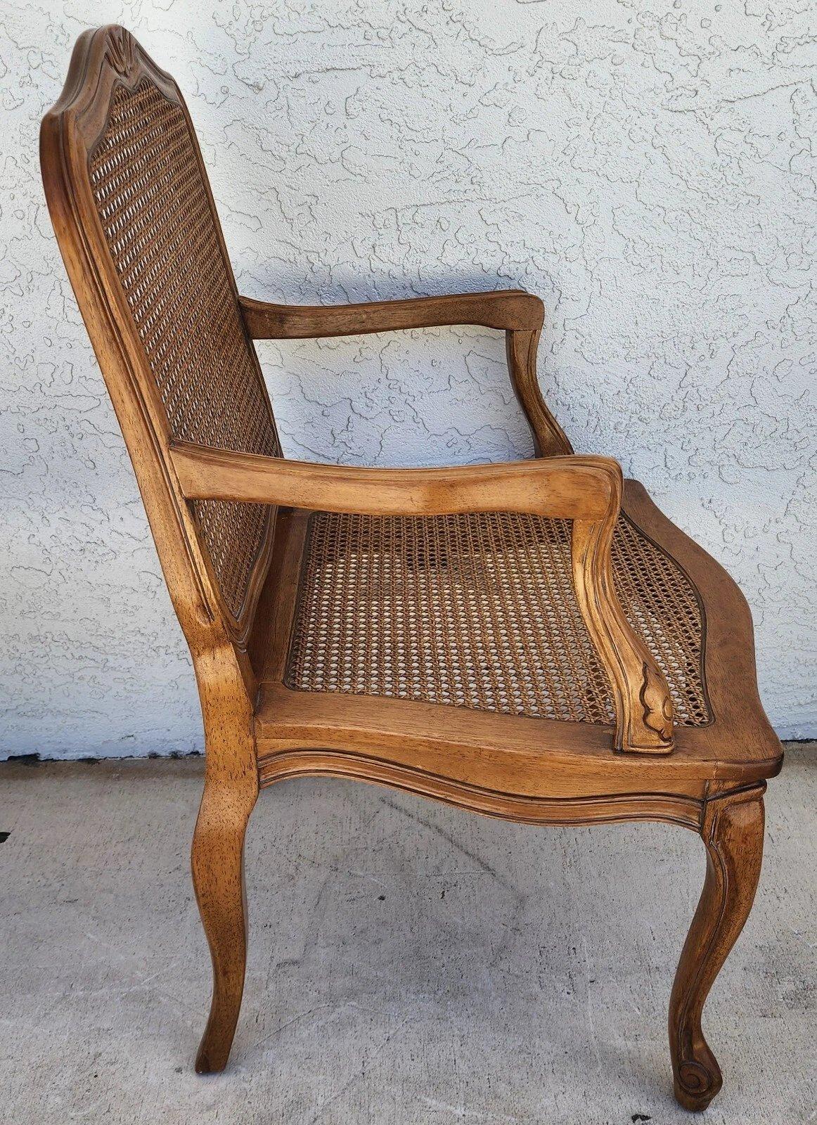 Louis XV Caned Armchairs by Century Chair Co In Good Condition For Sale In Lake Worth, FL