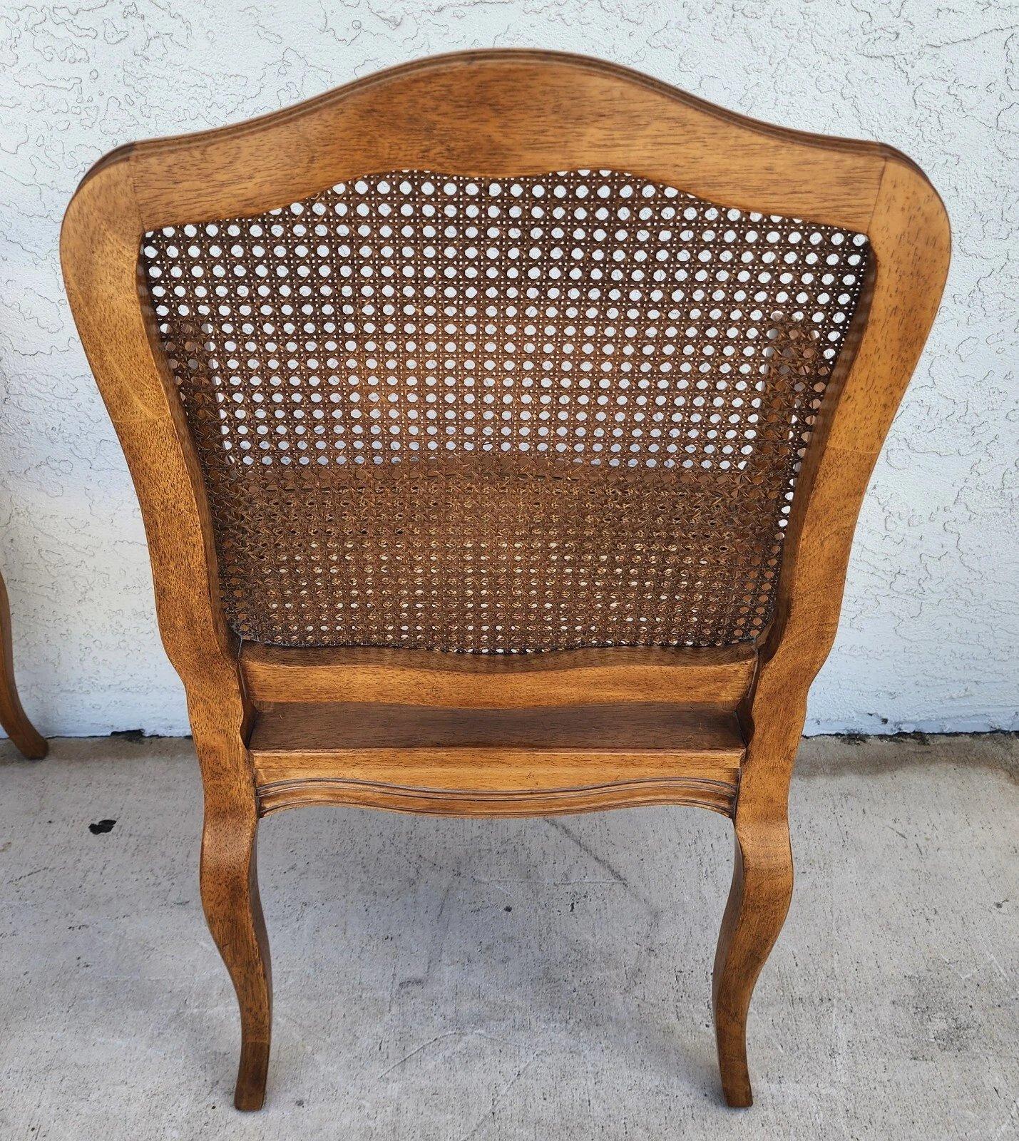 Late 20th Century Louis XV Caned Armchairs by Century Chair Co For Sale