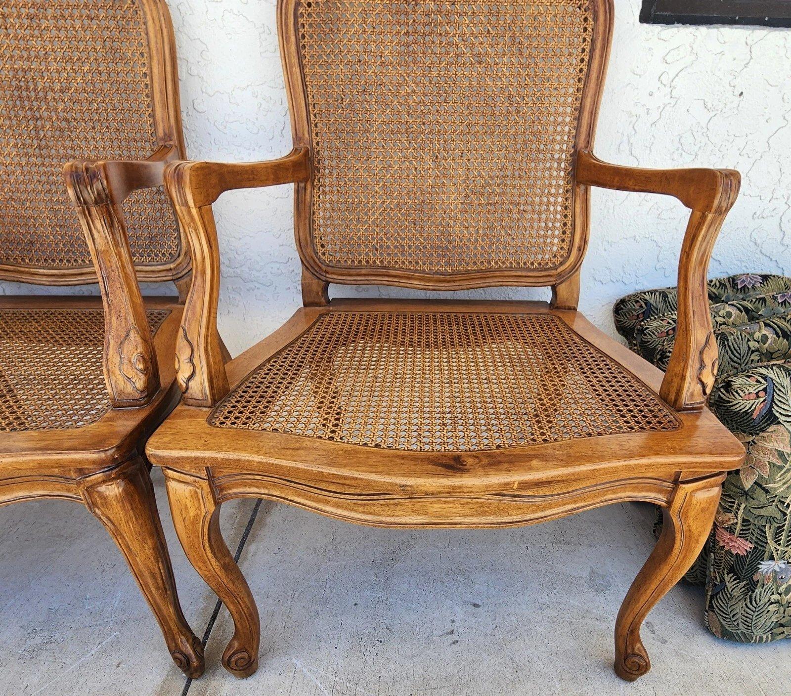 Louis XV Caned Armchairs by Century Chair Co For Sale 2