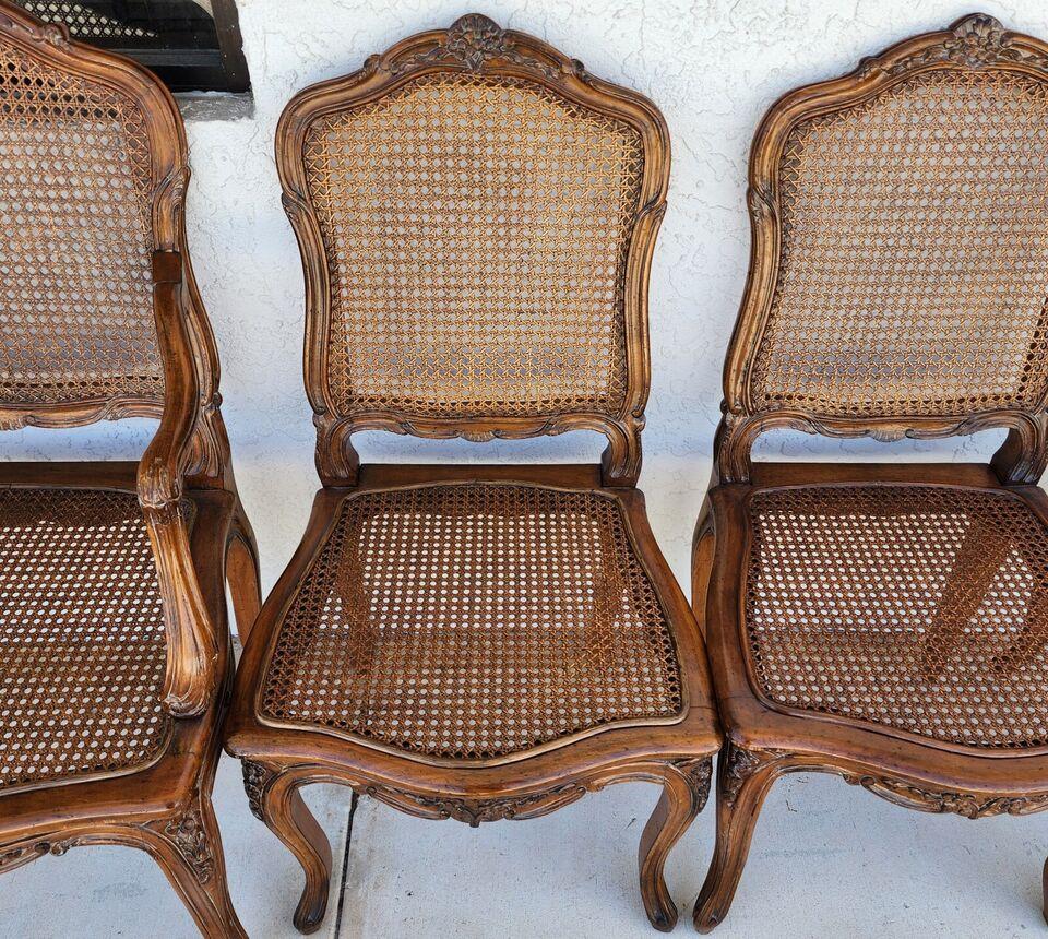 Louis XV Caned Dining Chairs Antique Set of 6 For Sale 4