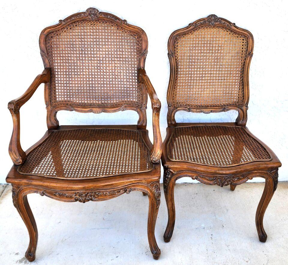 Chaises de salle à manger cannées Louis XV Ensemble de 6 chaises anciennes en vente 6