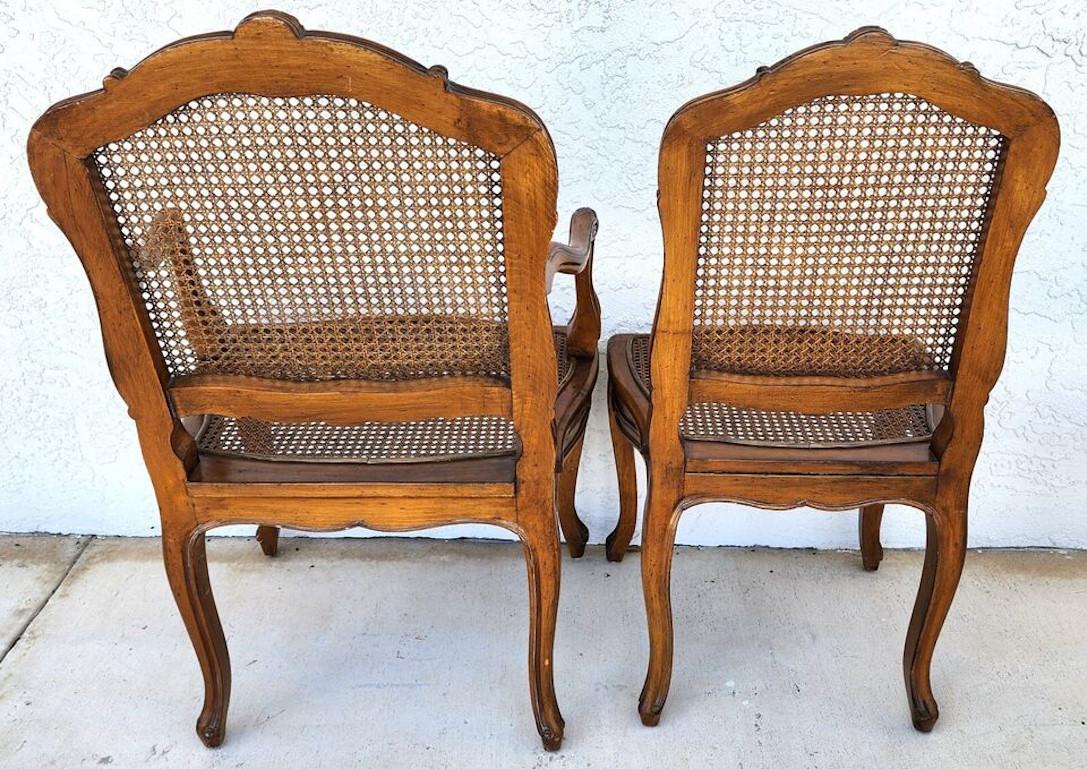Chaises de salle à manger cannées Louis XV Ensemble de 6 chaises anciennes en vente 8