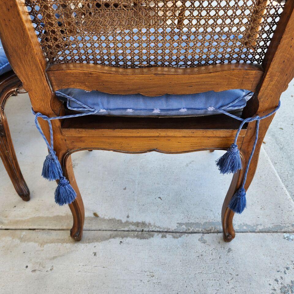 Coton Chaises de salle à manger cannées Louis XV Ensemble de 6 chaises anciennes en vente