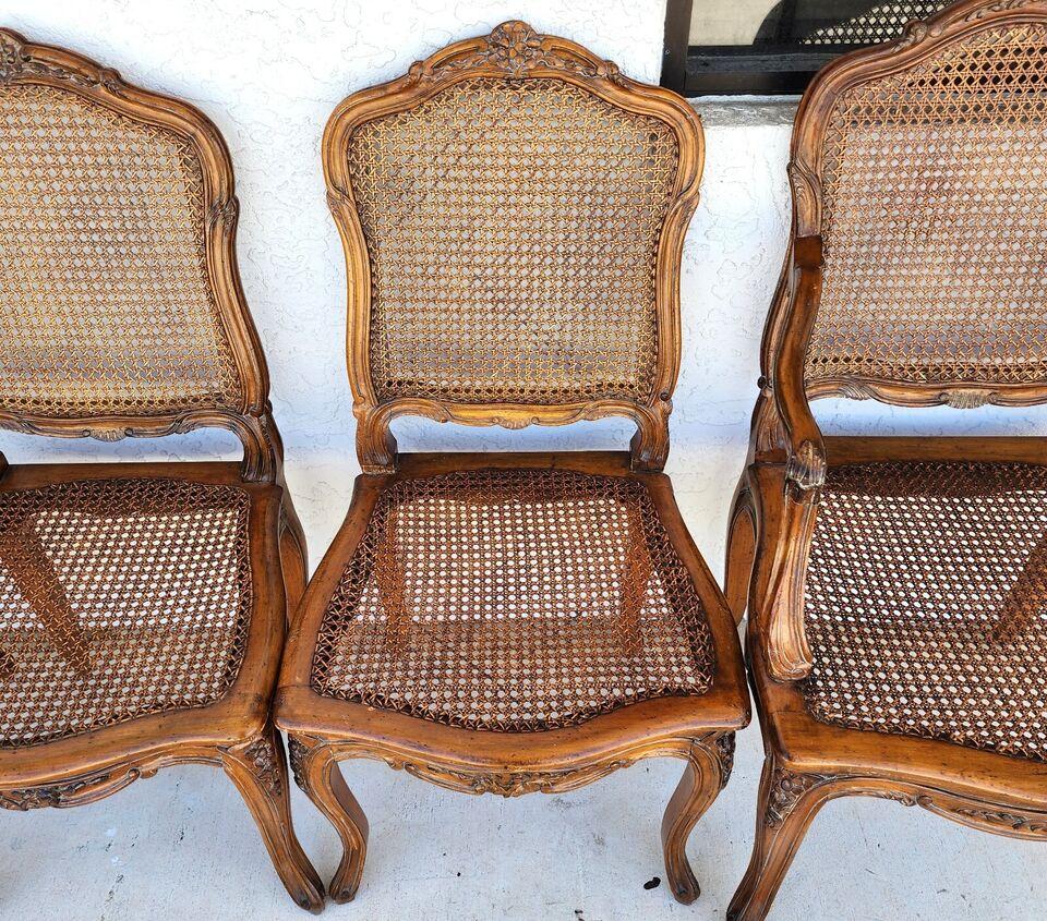 Chaises de salle à manger cannées Louis XV Ensemble de 6 chaises anciennes en vente 1