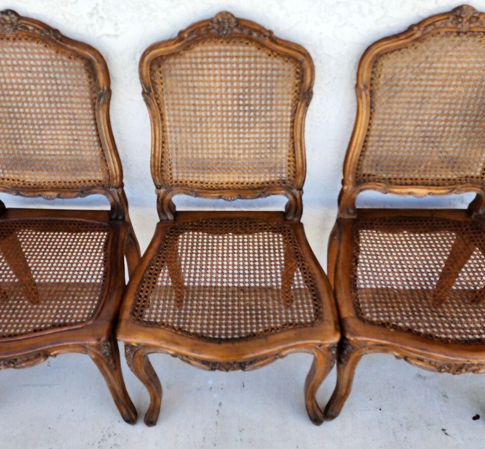Chaises de salle à manger cannées Louis XV Ensemble de 6 chaises anciennes en vente 2