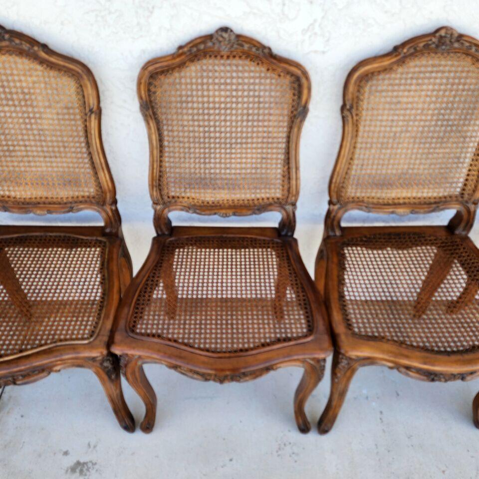 Louis XV Caned Dining Chairs Antique Set of 6 For Sale 3
