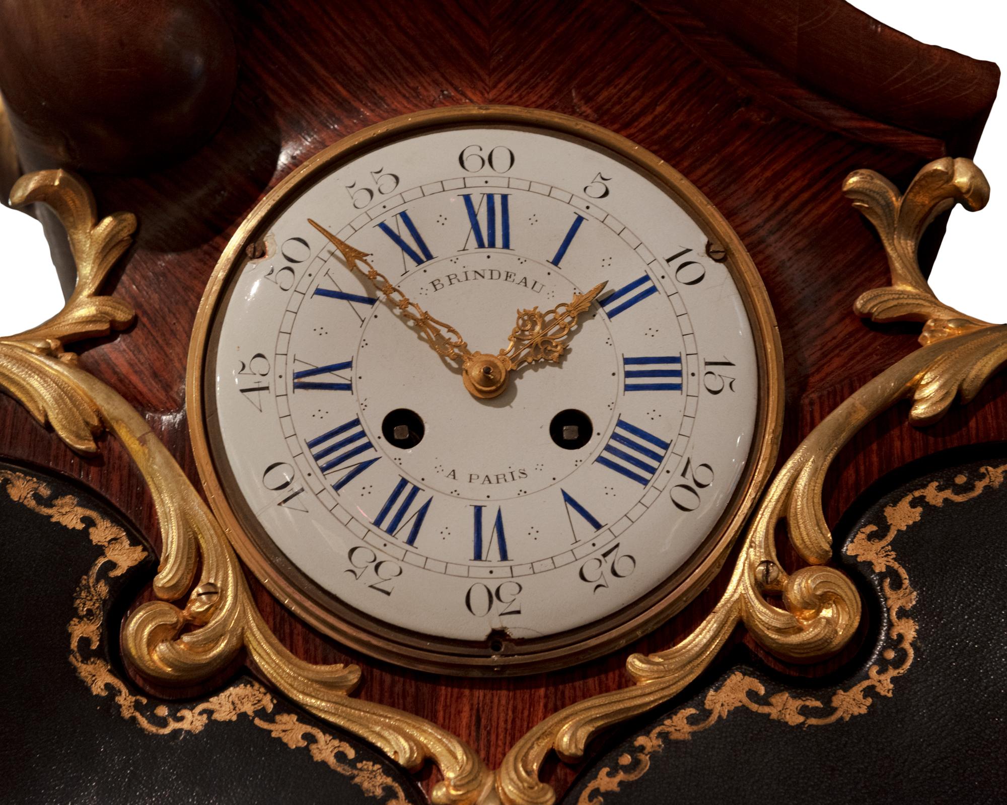 Gilt Louis XV Cartonnier with Clock For Sale