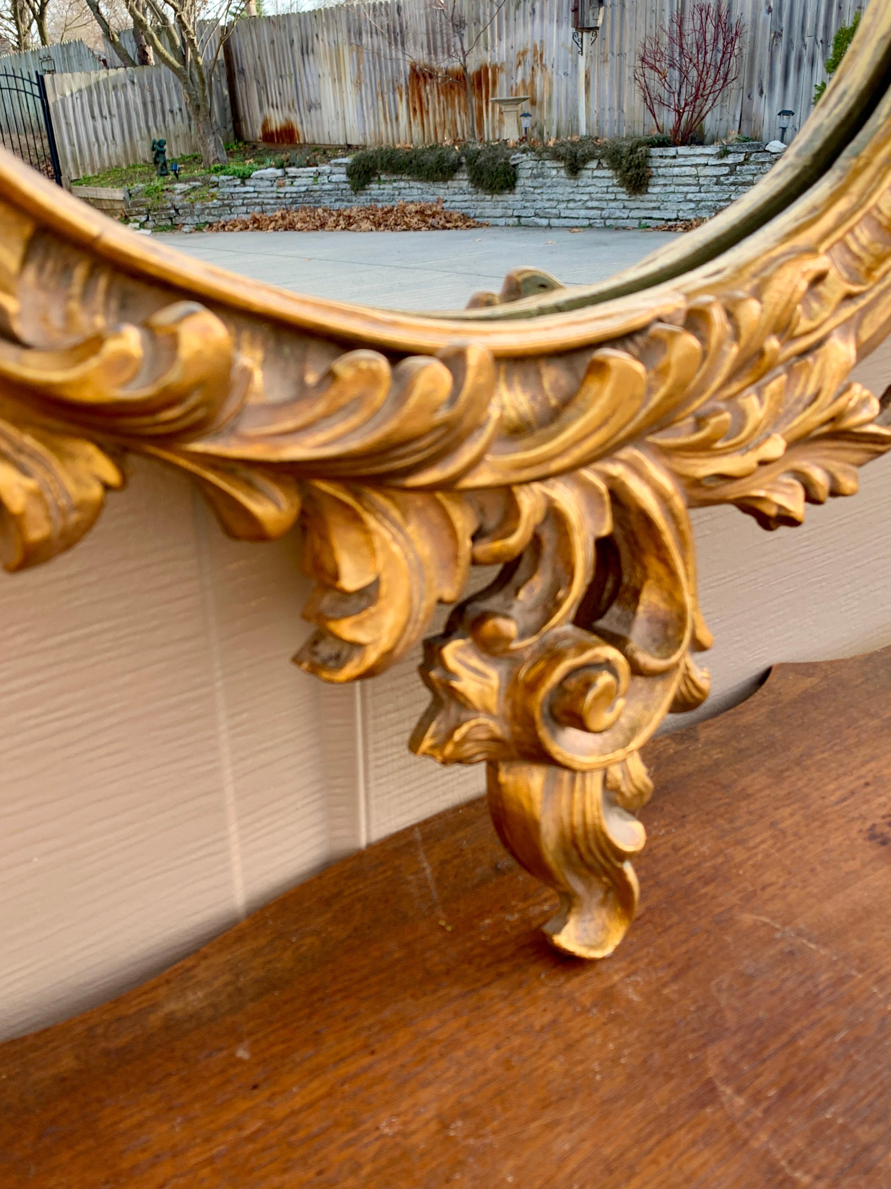 Louis XV Cartouche Rococo Baroque Gilt Wood Mirror For Sale 6