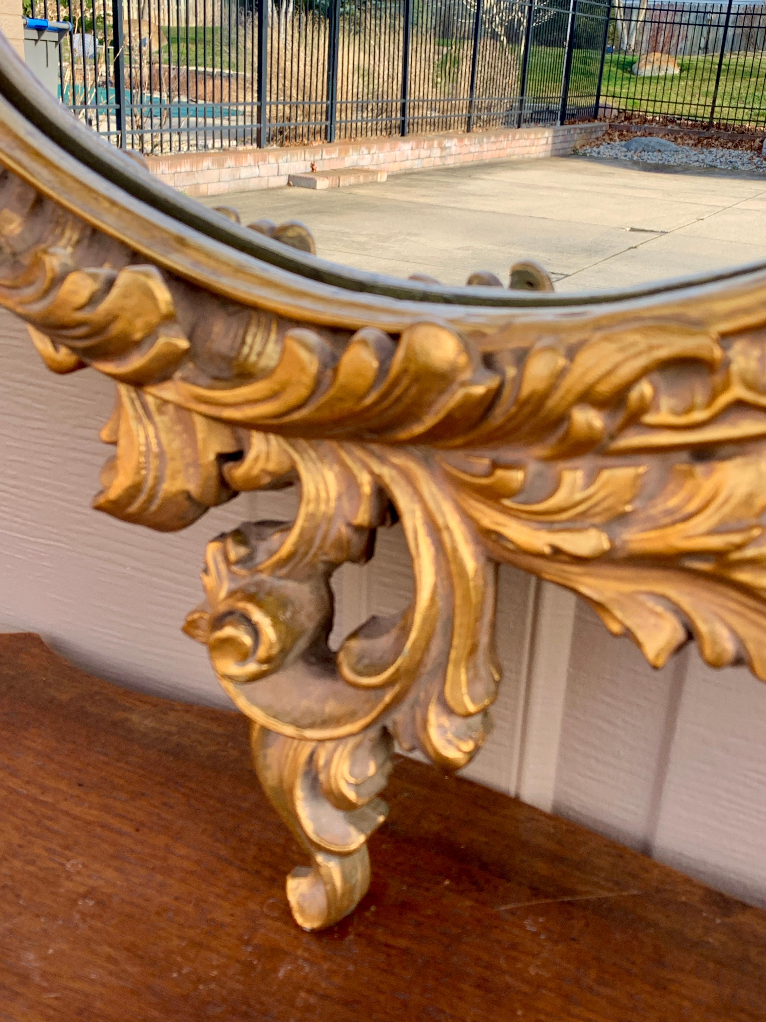 Louis XV Cartouche Rococo Baroque Gilt Wood Mirror For Sale 2